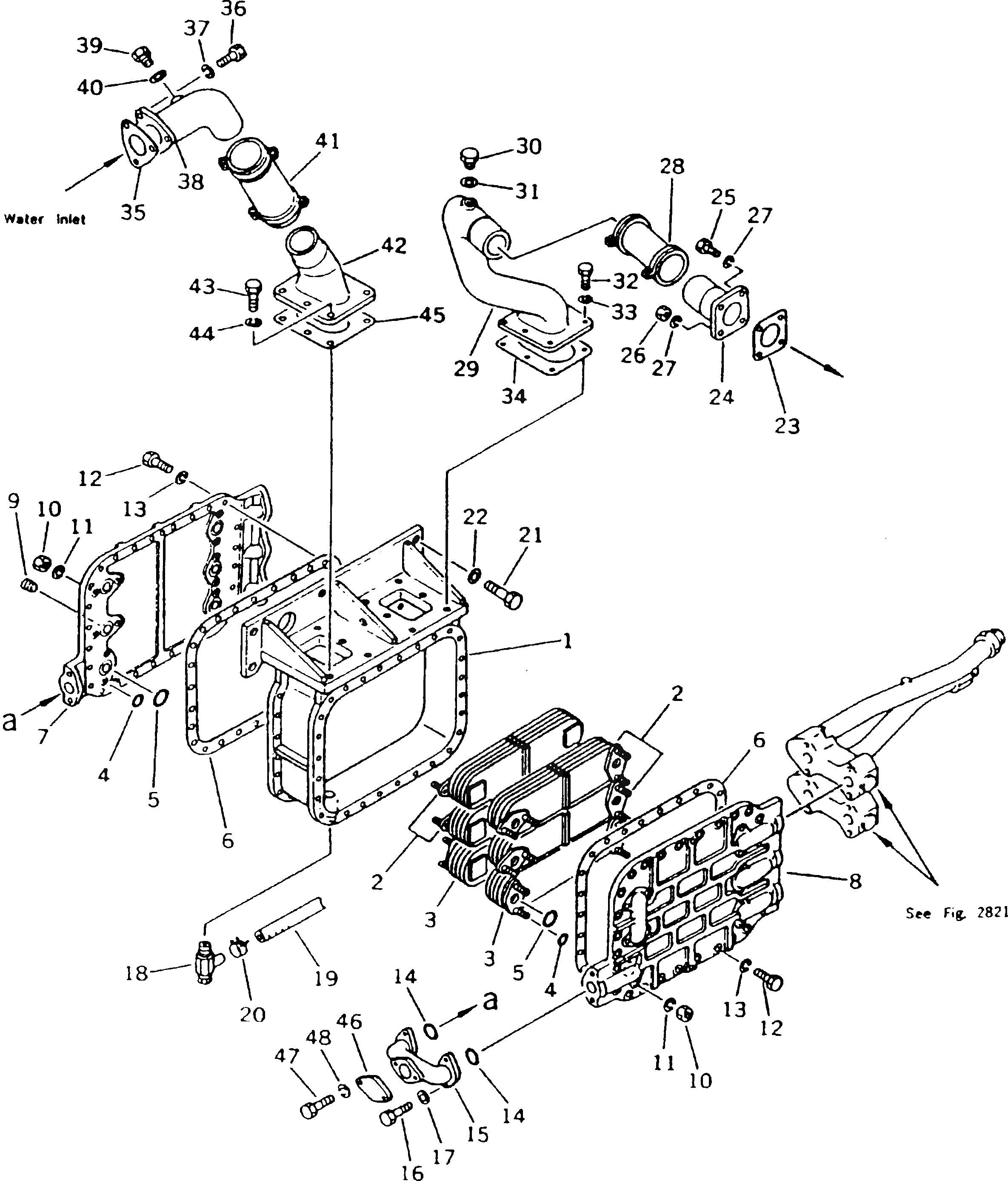 Схема запчастей Komatsu D155C-1P-ZZ - МАСЛООХЛАДИТЕЛЬ (ДЛЯ ПОДОГРЕВ. РАКЕТНОГО ТИПА)(№9-) ПОДОГРЕВ. РАКЕТНОГО ТИПА 