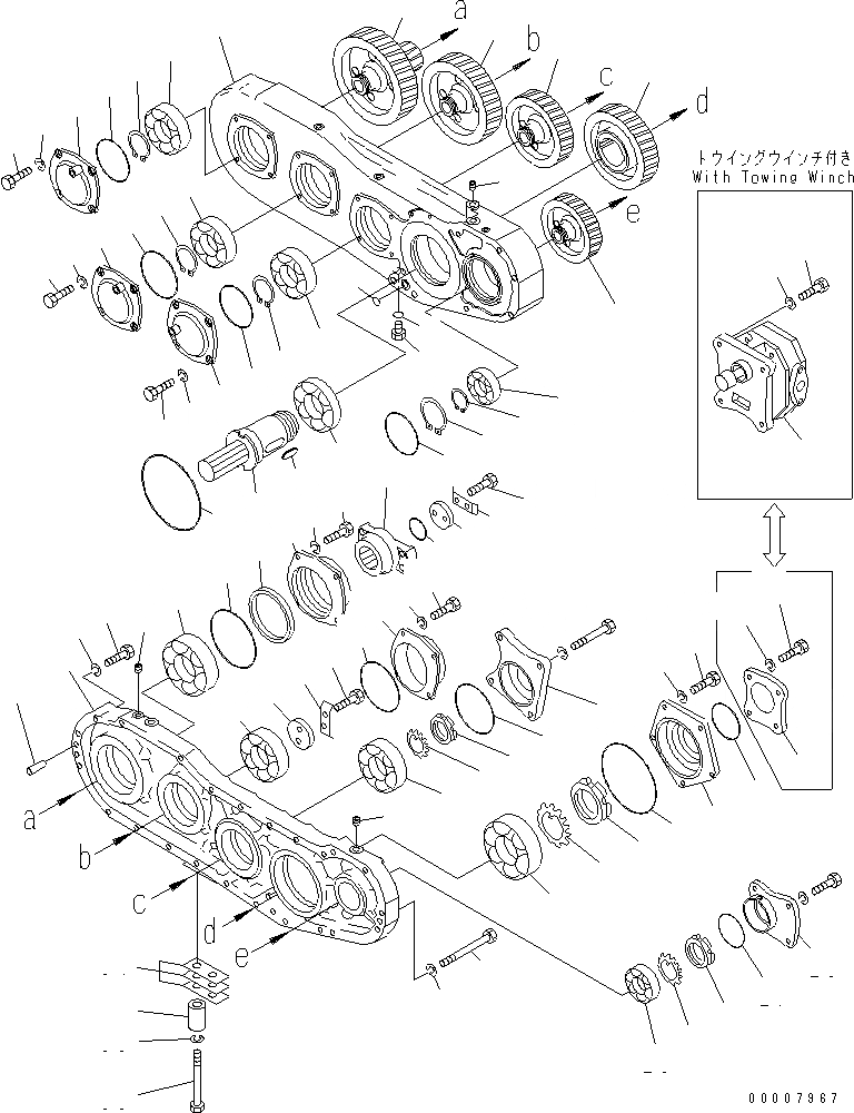 Схема запчастей Komatsu D155C-1P - МЕХ-М ОТБОРА МОЩНОСТИ (/) СИЛОВАЯ ПЕРЕДАЧА И КОНЕЧНАЯ ПЕРЕДАЧА