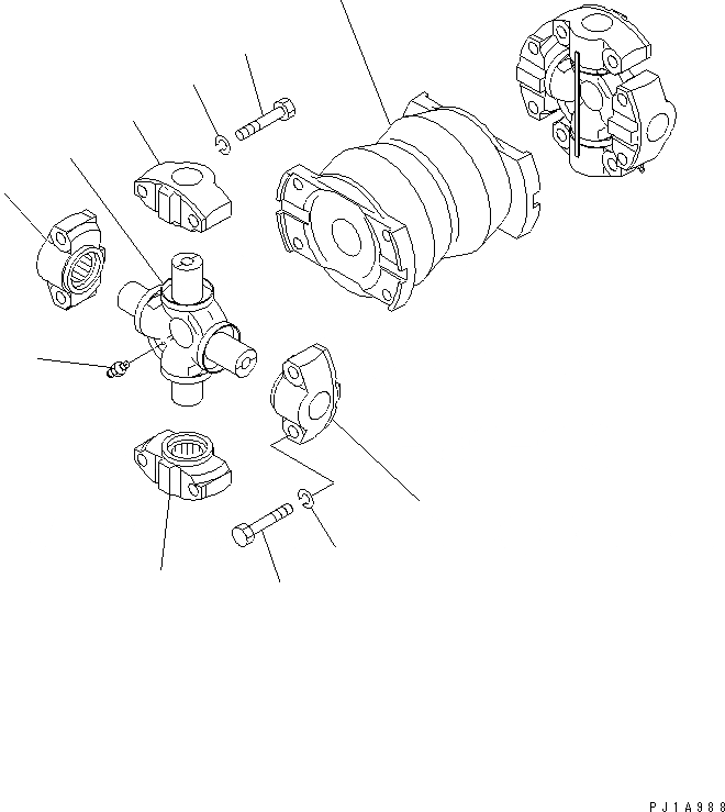 Схема запчастей Komatsu D155C-1P - КРЕСТОВИНА(№7-) СИЛОВАЯ ПЕРЕДАЧА И КОНЕЧНАЯ ПЕРЕДАЧА