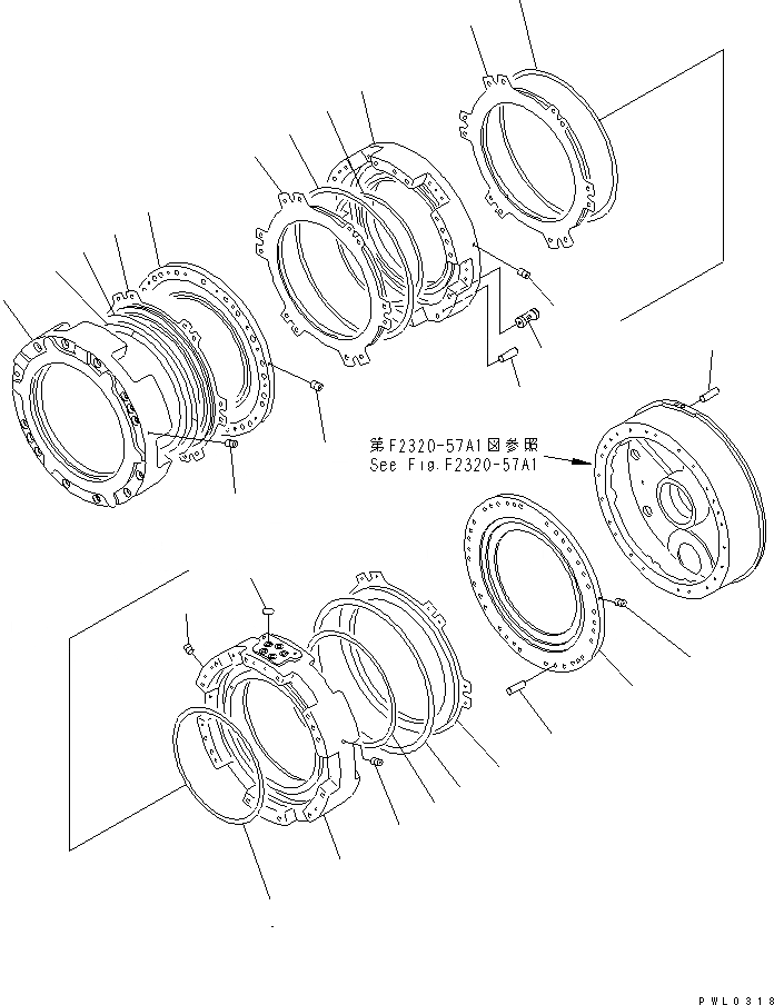 Схема запчастей Komatsu D155C-1P - ТРАНСМИССИЯ (/)(№-) СИЛОВАЯ ПЕРЕДАЧА И КОНЕЧНАЯ ПЕРЕДАЧА