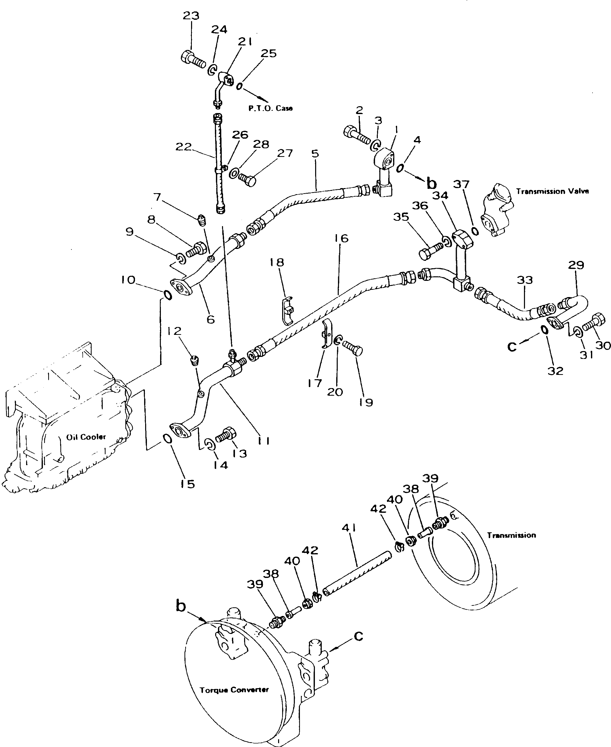 Схема запчастей Komatsu D155C-1P - ГИДРОТРАНСФОРМАТОР ТРУБЫ(№8-7) СИЛОВАЯ ПЕРЕДАЧА И КОНЕЧНАЯ ПЕРЕДАЧА