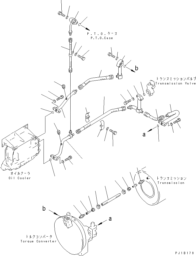 Схема запчастей Komatsu D155C-1P - ГТР CONVERTOR ТРУБЫ (ДЛЯ ДВИГАТЕЛЬ)(№78-) СИЛОВАЯ ПЕРЕДАЧА И КОНЕЧНАЯ ПЕРЕДАЧА