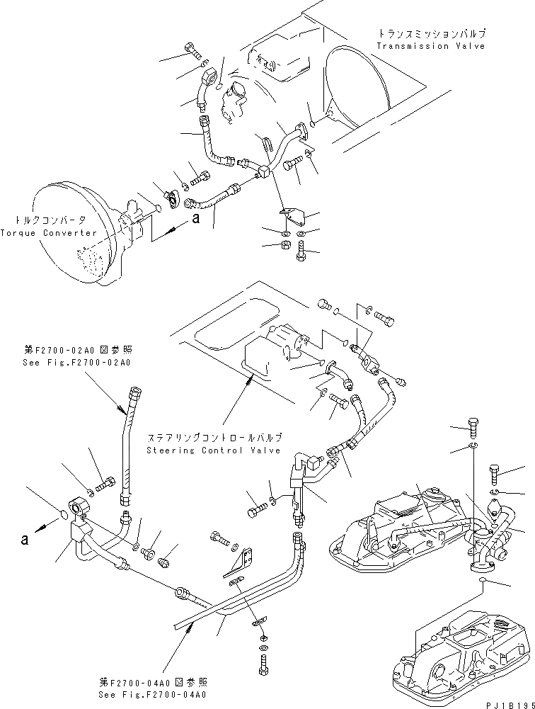 Схема запчастей Komatsu D155C-1P - ГИДРАВЛИКА РУЛ. УПРАВЛЕНИЯ (ВОЗВРАТ. ЛИНИЯ) (ДЛЯ ДВИГАТЕЛЬ)(№78-) СИЛОВАЯ ПЕРЕДАЧА И КОНЕЧНАЯ ПЕРЕДАЧА