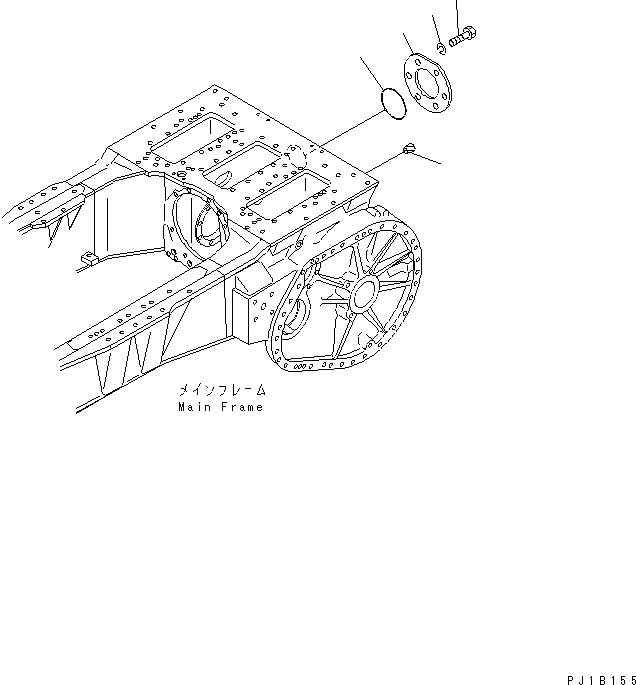Схема запчастей Komatsu D155C-1P - ЗАДН. КРЫШКА БЛОКА РУЛЕВ. УПРАВЛЕНИЯ(№7-) ОСНОВН. РАМА И КОМПОНЕНТЫ