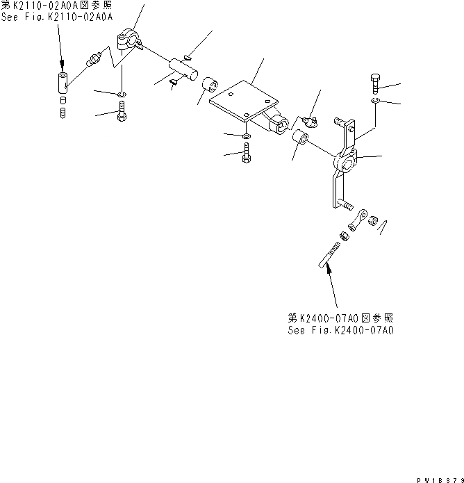 Схема запчастей Komatsu D155C-1P - РЫЧАГ ПОДАЧИ ТОПЛИВА(№7-) КАБИНА ОПЕРАТОРА И СИСТЕМА УПРАВЛЕНИЯ