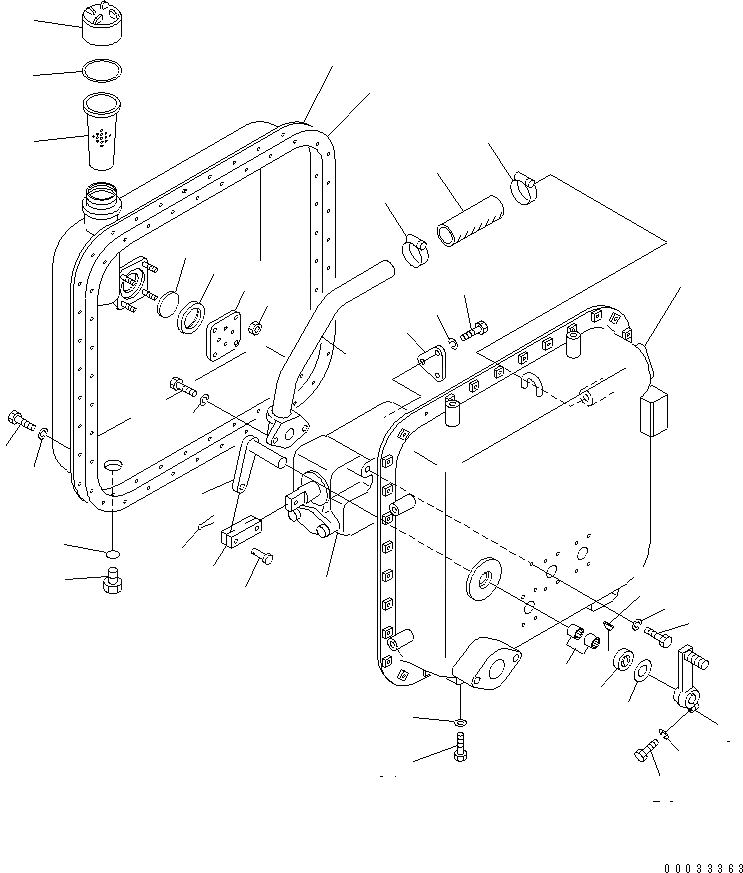 Схема запчастей Komatsu D155C-1P - ГИДР. БАК. AND УПРАВЛ-Е(№8-) ЧАСТИ КОРПУСА