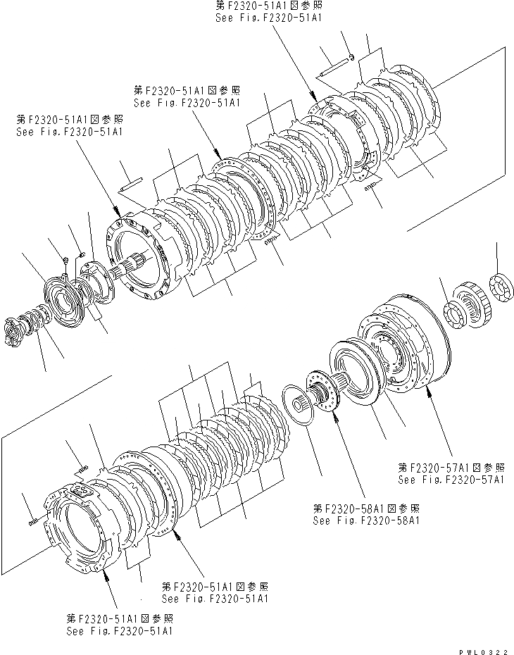 Схема запчастей Komatsu D155C-1D - ТРАНСМИССИЯ (/) СИЛОВАЯ ПЕРЕДАЧА И КОНЕЧНАЯ ПЕРЕДАЧА