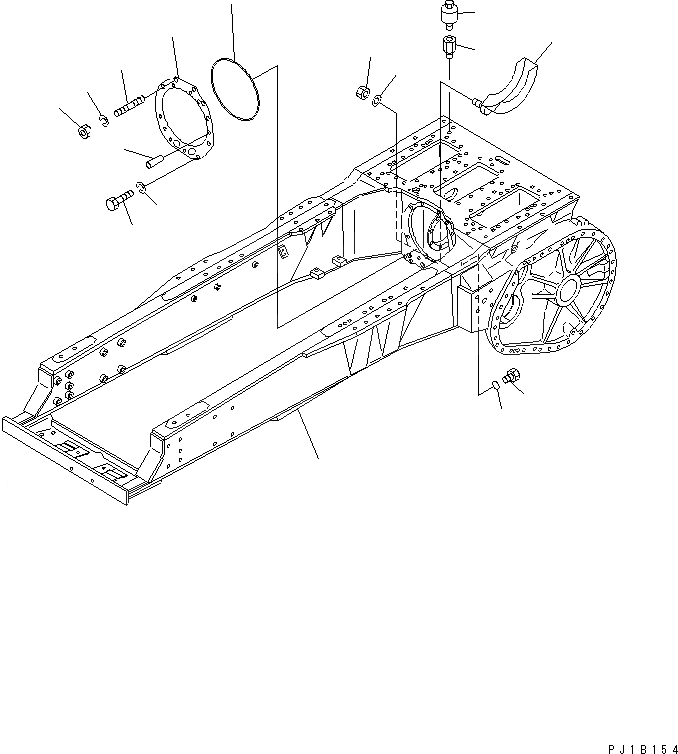 Схема запчастей Komatsu D155C-1D - ОСНОВН. РАМА ОСНОВН. РАМА И КОМПОНЕНТЫ