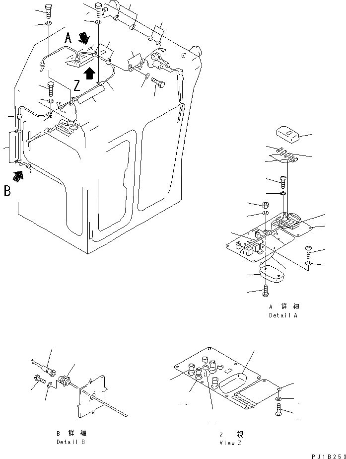 Схема запчастей Komatsu D155C-1D - КАБИНА (ЭЛЕКТРИКА) КАБИНА ОПЕРАТОРА И СИСТЕМА УПРАВЛЕНИЯ