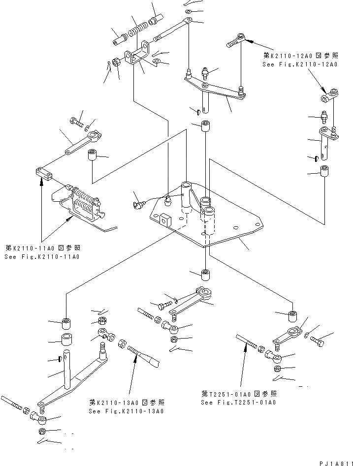 Схема запчастей Komatsu D155C-1D - РЫЧАГ УПРАВЛ-Я ЛЕБЕДКОЙ КАБИНА ОПЕРАТОРА И СИСТЕМА УПРАВЛЕНИЯ