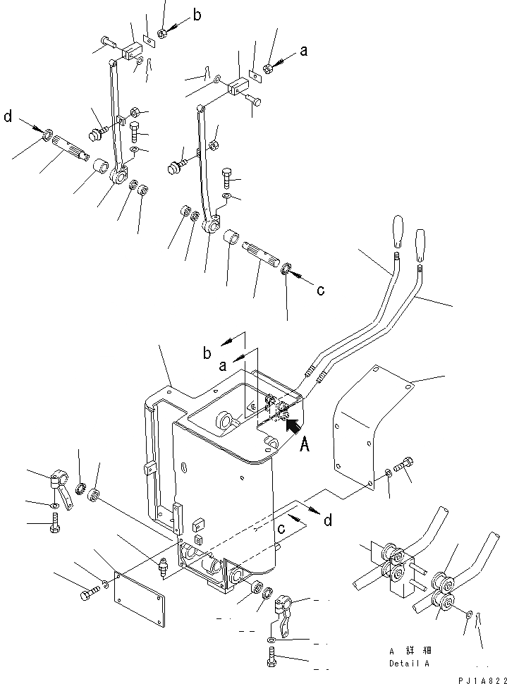 Схема запчастей Komatsu D155C-1D - РЫЧАГ УПРАВЛЕНИЯ ПОВОРОТОМ КАБИНА ОПЕРАТОРА И СИСТЕМА УПРАВЛЕНИЯ