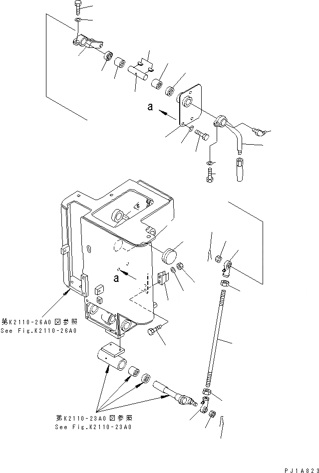 Схема запчастей Komatsu D155C-1D - РЫЧАГ СБРОСА ДАВЛЕНИЯ МЕХАНИЗМ КАБИНА ОПЕРАТОРА И СИСТЕМА УПРАВЛЕНИЯ