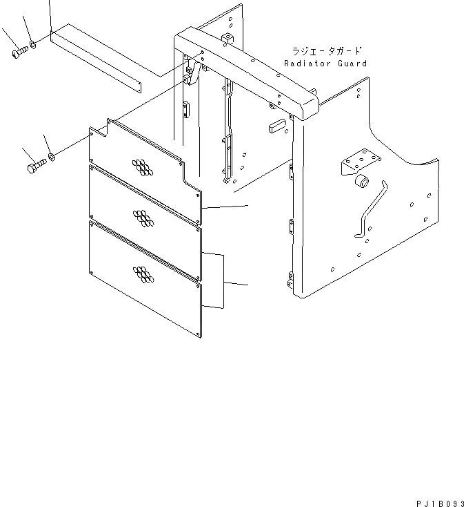 Схема запчастей Komatsu D155C-1D - ЗАСЛОНКА РАДИАТОРА ЧАСТИ КОРПУСА