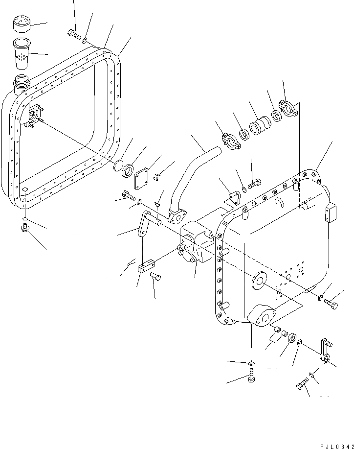 Схема запчастей Komatsu D155C-1D - ГИДР. БАК. ЧАСТИ КОРПУСА