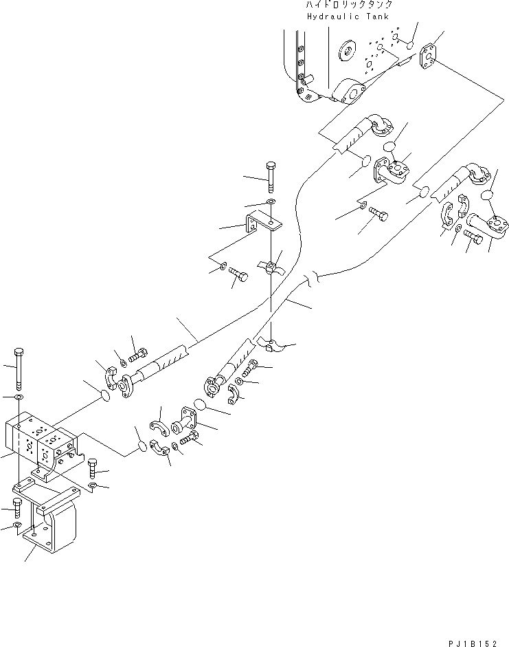 Схема запчастей Komatsu D155C-1D - ГИДРОЛИНИИ ПРОТИВОВЕСА(/) ЧАСТИ КОРПУСА