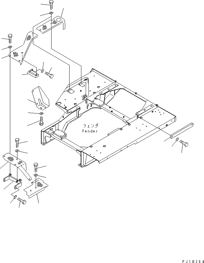Схема запчастей Komatsu D155C-1D - КРЫЛО КОМПОНЕНТЫ ЧАСТИ КОРПУСА