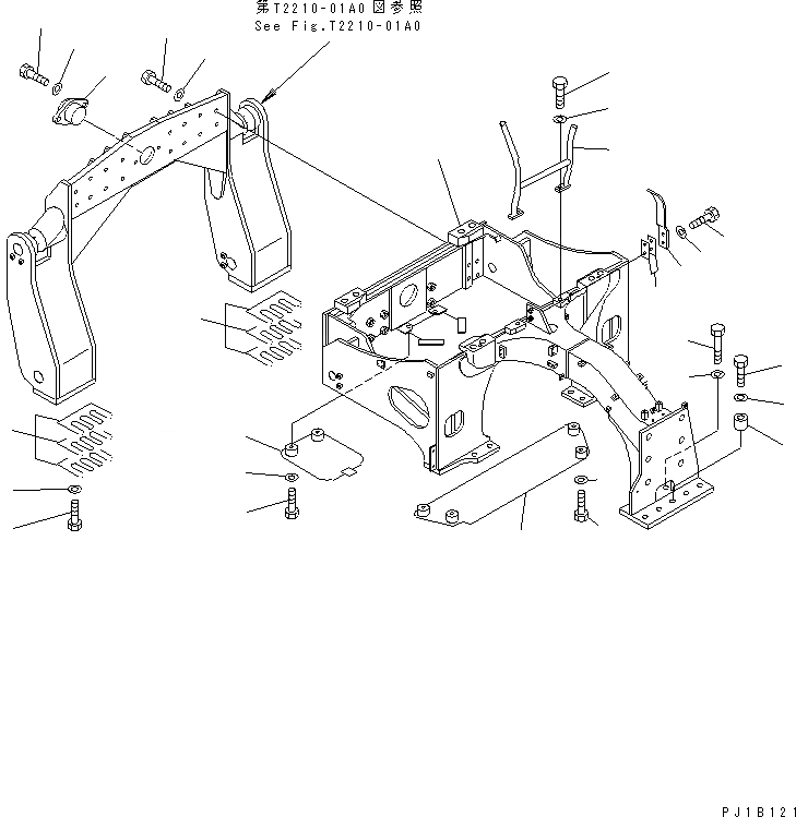 Схема запчастей Komatsu D155C-1D - РАМА (/) РАБОЧЕЕ ОБОРУДОВАНИЕ