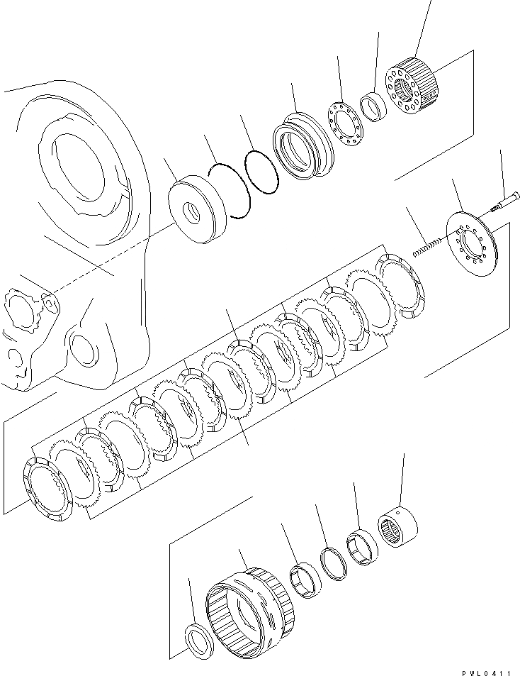 Схема запчастей Komatsu D155C-1D - ЛЕБЕДКА РАБОЧЕЕ ОБОРУДОВАНИЕ