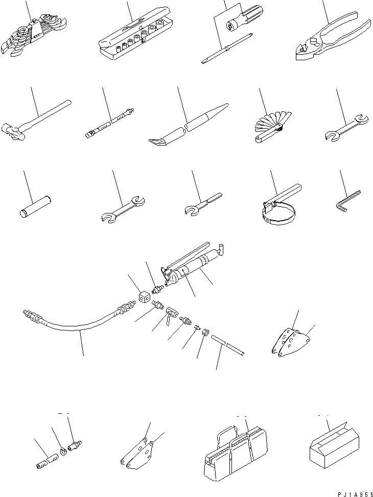Схема запчастей Komatsu D155C-1D - ИНСТРУМЕНТ АКСЕССУАРЫ