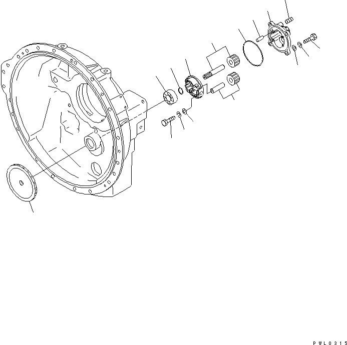 Схема запчастей Komatsu D155C-1 - ГИДРОТРАНСФОРМАТОР НАСОС(№-) СИЛОВАЯ ПЕРЕДАЧА И КОНЕЧНАЯ ПЕРЕДАЧА