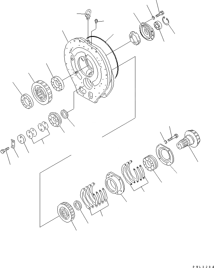 Схема запчастей Komatsu D155C-1 - ТРАНСМИССИОННАЯ ПЕРЕДАЧА(№8-) СИЛОВАЯ ПЕРЕДАЧА И КОНЕЧНАЯ ПЕРЕДАЧА