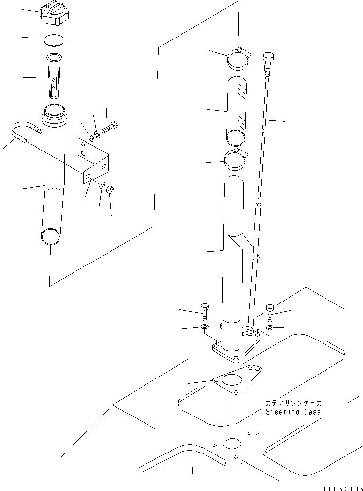 Схема запчастей Komatsu D155C-1 - МАСЛОНАЛИВНОЙ ПАТРУБОК И ЩУП(№8-) ОСНОВН. РАМА И КОМПОНЕНТЫ