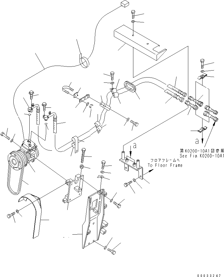Схема запчастей Komatsu D155C-1 - ГИДР. ПРОВОД. ОБОГРЕВАТЕЛЯ (С КОНДИЦИОНЕРОМ)(№-) КАБИНА ОПЕРАТОРА И СИСТЕМА УПРАВЛЕНИЯ