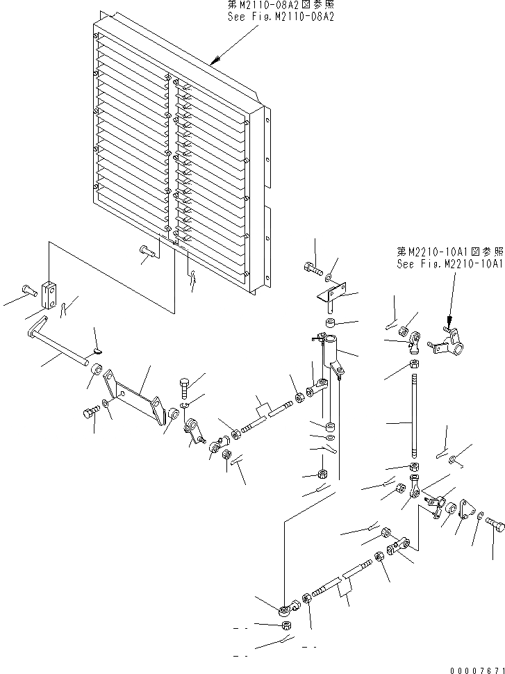 Схема запчастей Komatsu D155C-1 - ЗАСЛОНКА МЕХ-М УПРАВЛ-Я(№8-) КАБИНА ОПЕРАТОРА И СИСТЕМА УПРАВЛЕНИЯ
