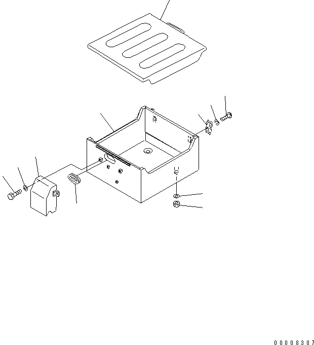 Схема запчастей Komatsu D155C-1 - КРЫШКА АККУМУЛЯТОРА (ДЛЯ ДВИГАТЕЛЬ) (ДЛЯ C.I.S)(№8-) ЧАСТИ КОРПУСА
