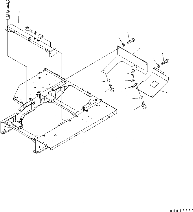 Схема запчастей Komatsu D155C-1 - ЗАДН. КРЫШКА ДЛЯ ТЯГОВ. ЛЕБЕДКИ(№8-) ЧАСТИ КОРПУСА