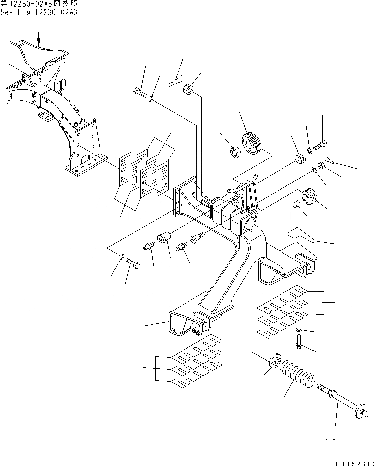 Схема запчастей Komatsu D155C-1 - РАМА (/) (ДЛЯ ДВИГАТЕЛЬ)(№8-) РАБОЧЕЕ ОБОРУДОВАНИЕ
