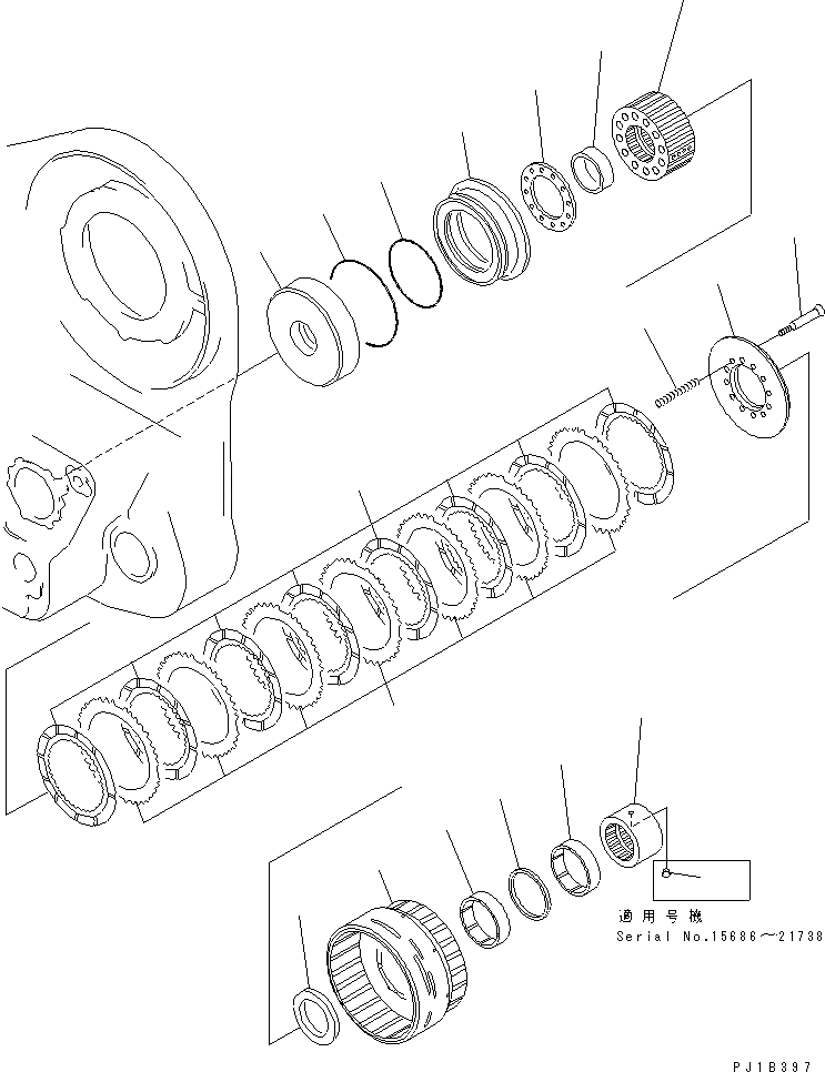 Схема запчастей Komatsu D155C-1 - МУФТА ЛЕБЕДКИ (/) РАБОЧЕЕ ОБОРУДОВАНИЕ