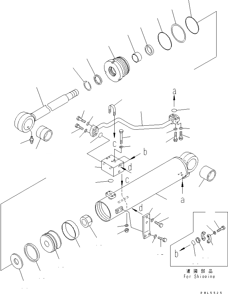 Схема запчастей Komatsu D155C-1 - ЦИЛИНДР ПРОТИВОВЕСА (ДЛЯ ДВИГАТЕЛЬ)(№8-) ОСНОВН. КОМПОНЕНТЫ И РЕМКОМПЛЕКТЫ