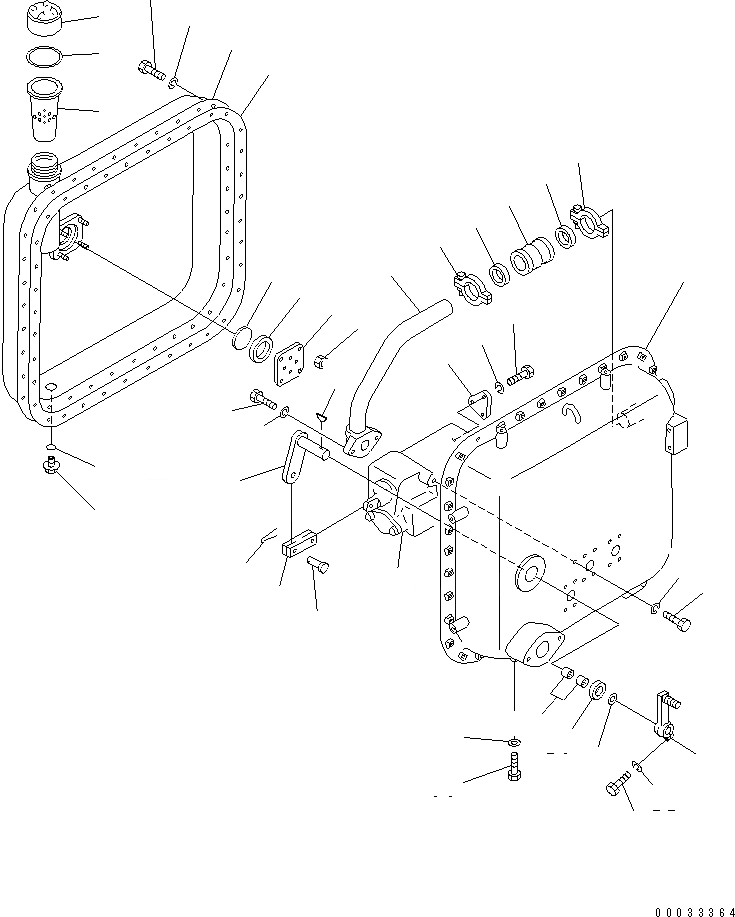 Схема запчастей Komatsu D155C-1 - ГИДР. БАК. (МОРОЗОУСТОЙЧИВ. СПЕЦ-Я)(№8-) ЧАСТИ КОРПУСА