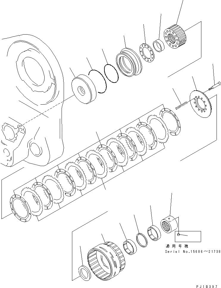 Схема запчастей Komatsu D155C-1 - МУФТА ЛЕБЕДКИ (/) РАБОЧЕЕ ОБОРУДОВАНИЕ