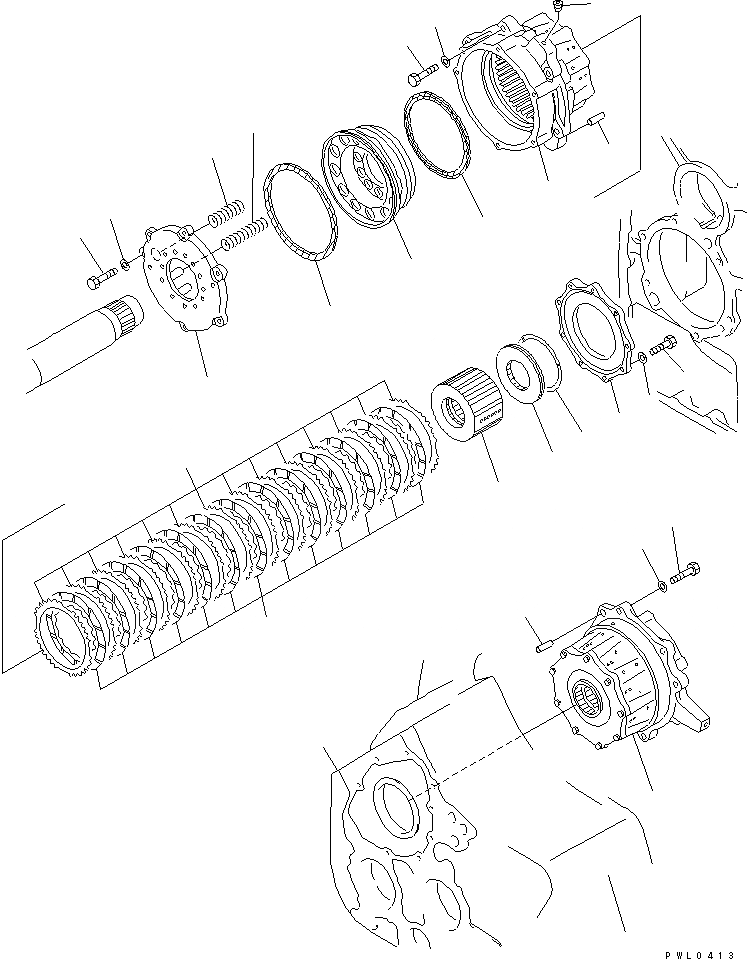 Схема запчастей Komatsu D155C-1 - ЛЕБЕДКА ТОРМОЗ. РАБОЧЕЕ ОБОРУДОВАНИЕ
