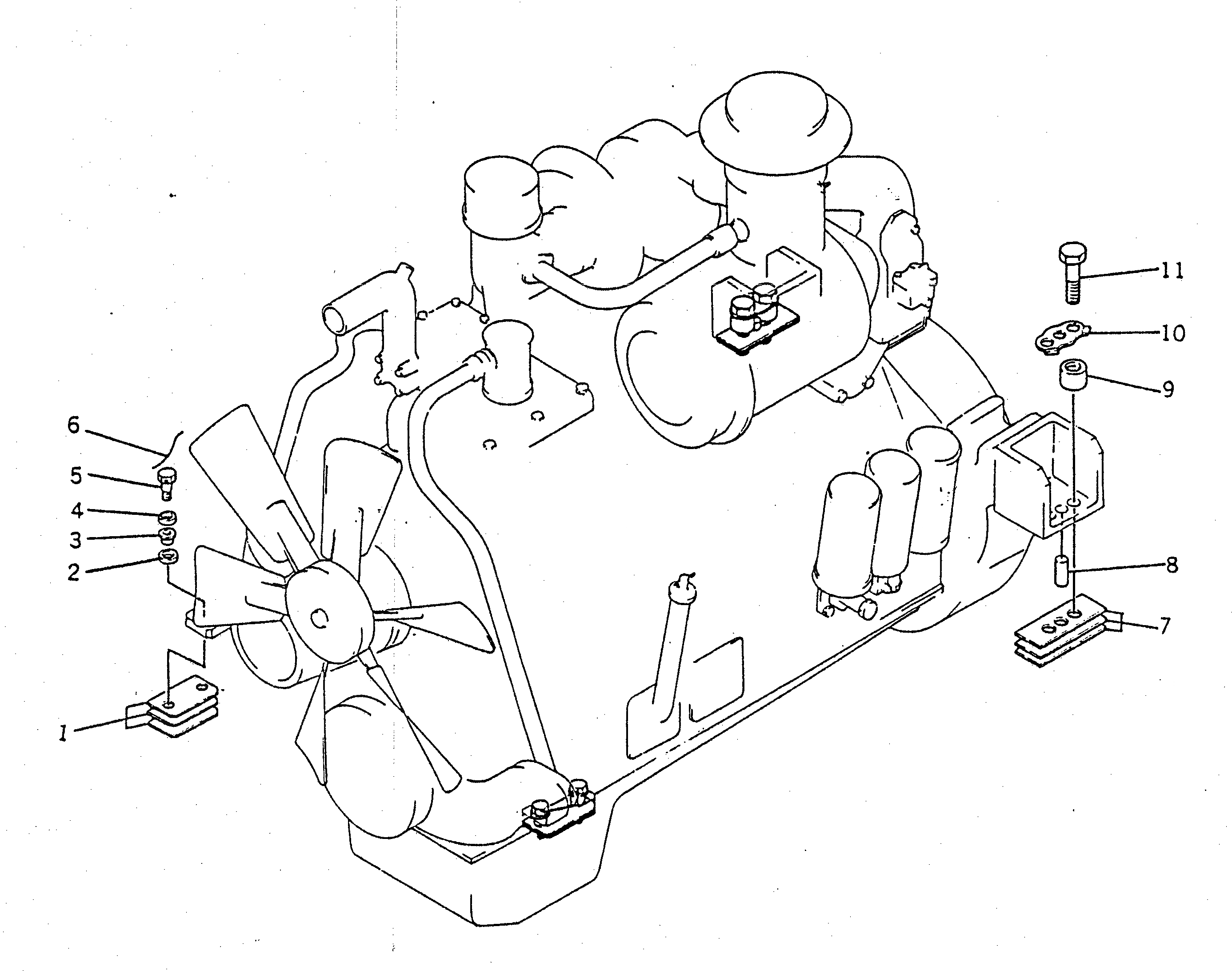 Схема запчастей Komatsu D155S-1 - КОМПОНЕНТЫ ДВИГАТЕЛЯ КОМПОНЕНТЫ ДВИГАТЕЛЯ И ЭЛЕКТРИКА
