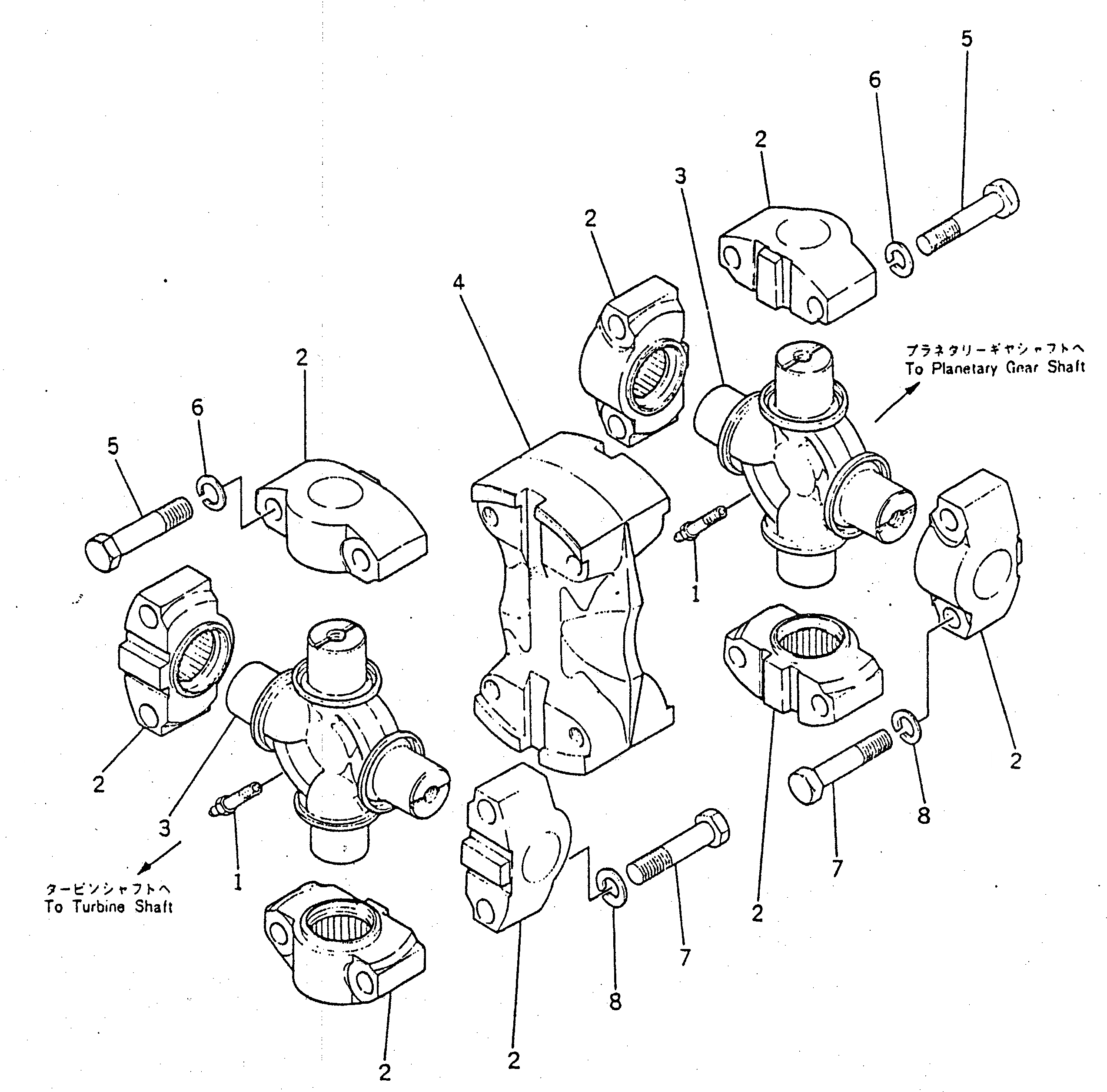 Схема запчастей Komatsu D155S-1 - КРЕСТОВИНА ГИДРОТРАНСФОРМАТОР И ТРАНСМИССИЯ