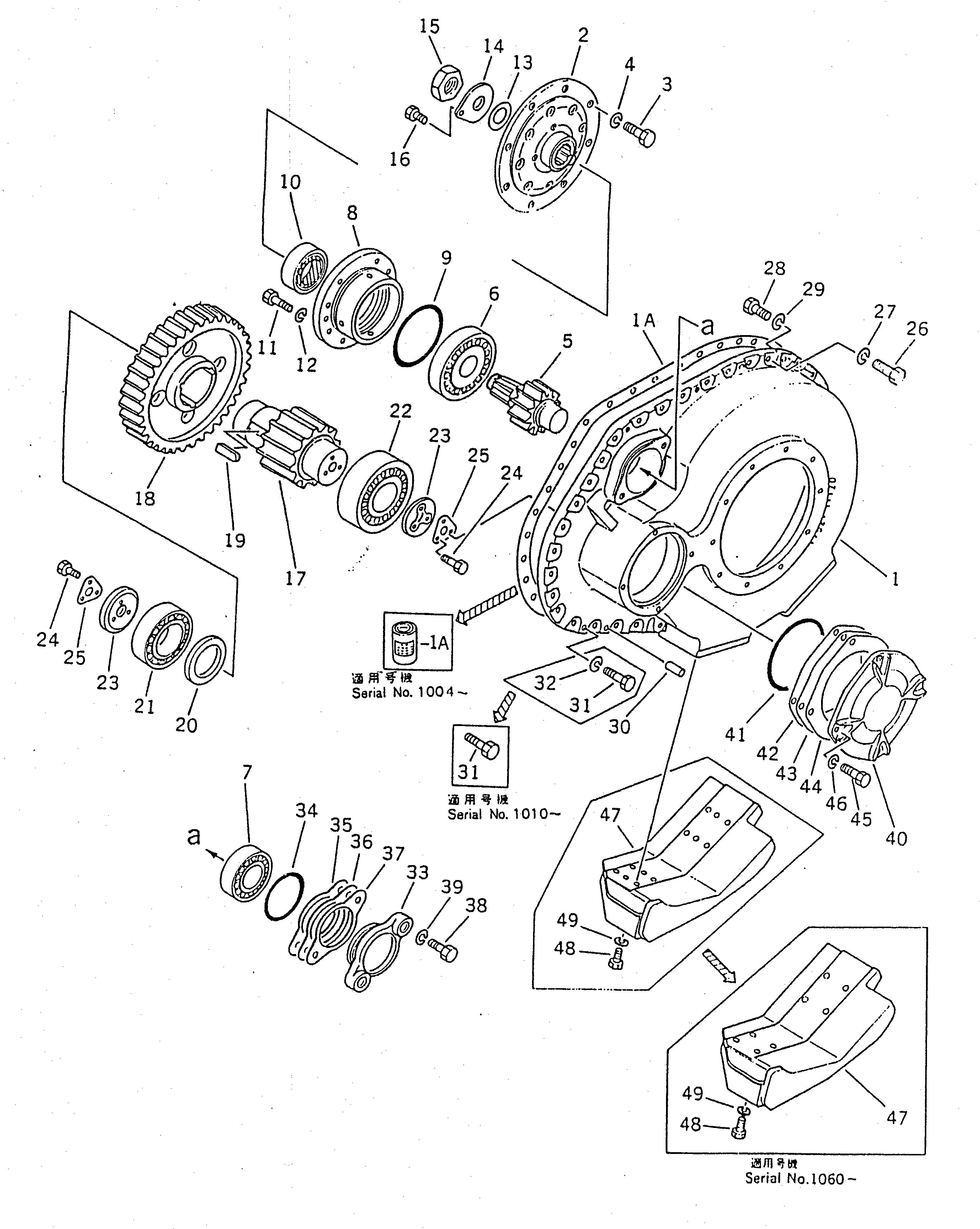 Схема запчастей Komatsu D155S-1 - КОРПУС КОНЕЧН. ПЕРЕДАЧИ СИСТЕМАУПРАВЛЕНИЯ ПОВОРОТОМ И КОНЕЧНАЯ ПЕРЕДАЧА