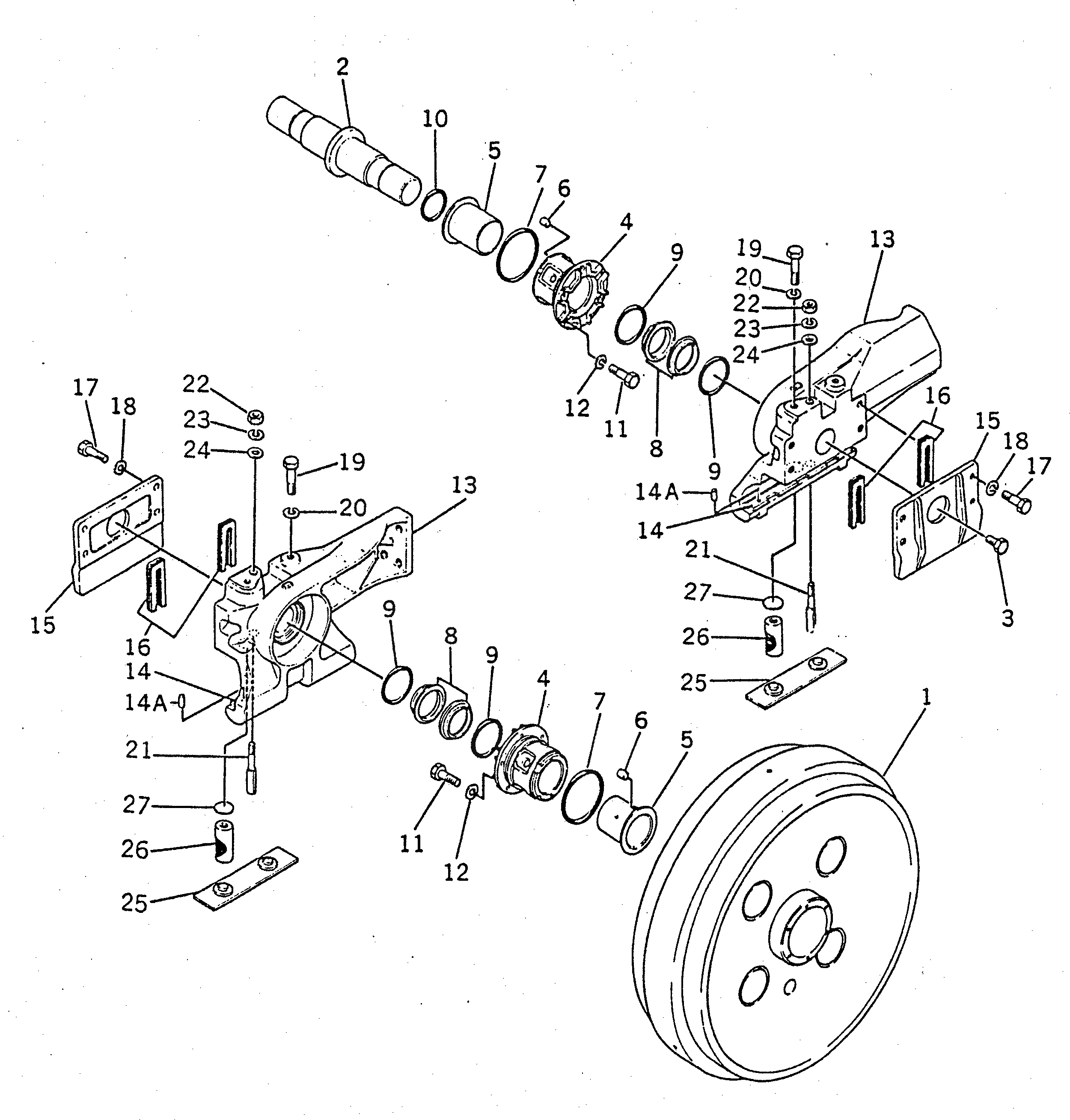 Схема запчастей Komatsu D155S-1 - ПЕРЕДН. ЛЕНИВЕЦ ГУСЕНИЦЫ