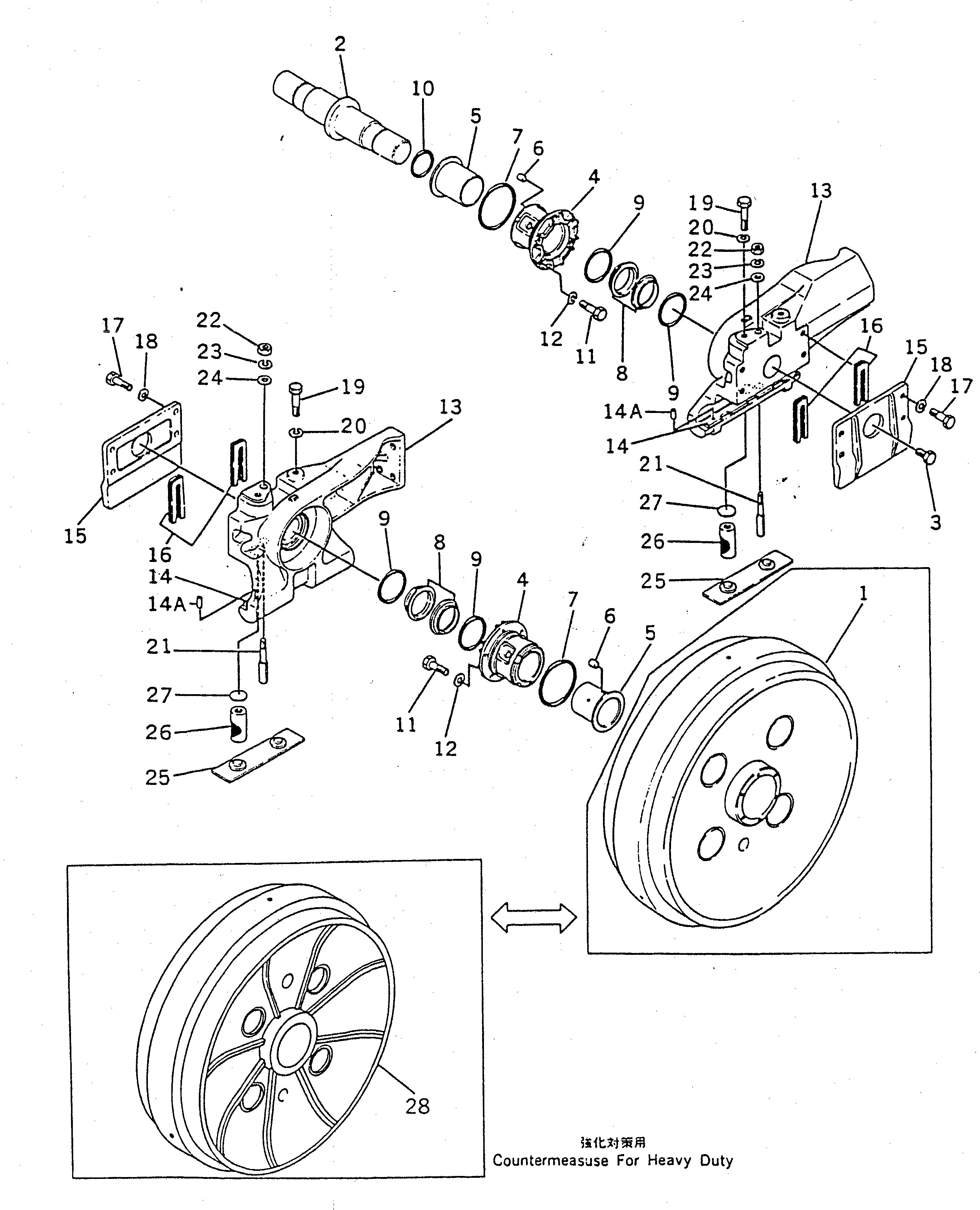 Схема запчастей Komatsu D155S-1 - ПЕРЕДН. ЛЕНИВЕЦ (ДЛЯ ШЛАКОВОЕ. ПР-ВО) ГУСЕНИЦЫ