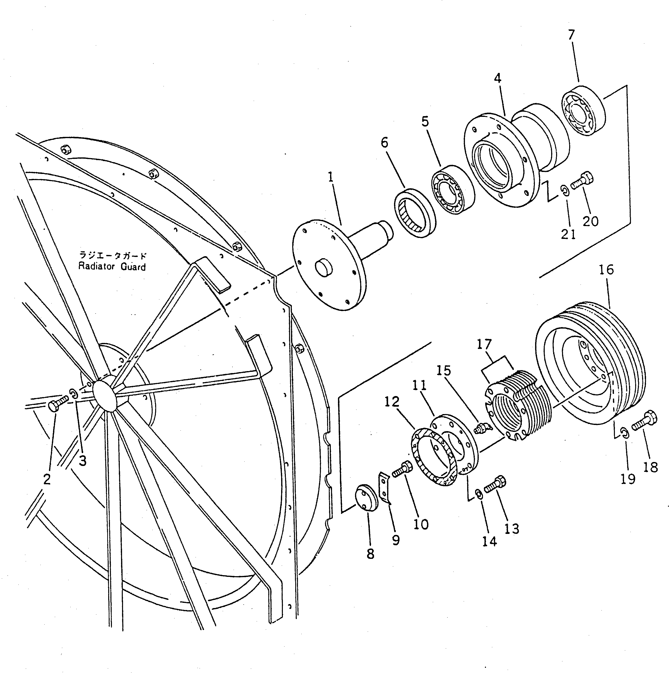 Схема запчастей Komatsu D155S-1 - ВЕНТИЛЯТОР ОХЛАЖДЕНИЯ ПРИВОД (ДЛЯ РЕВЕРСИВНЫЙ ВЕНТИЛЯТОР УСТАНОВКА) ОПЦИОННЫЕ КОМПОНЕНТЫ