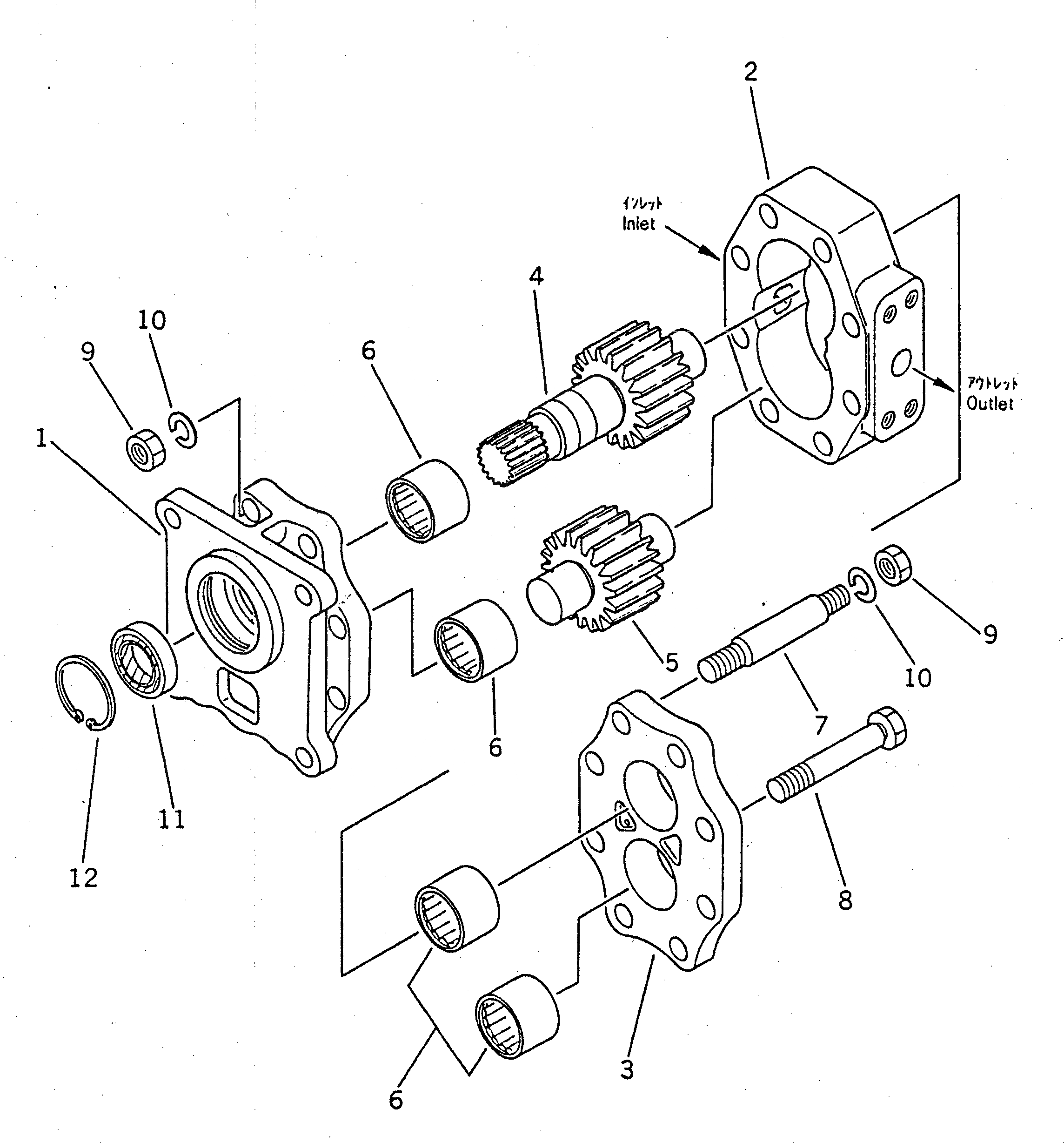 Схема запчастей Komatsu D155S-1 - НАСОС РУЛЕВ. УПРАВЛ-Я(№-9) СИСТЕМАУПРАВЛЕНИЯ ПОВОРОТОМ И КОНЕЧНАЯ ПЕРЕДАЧА