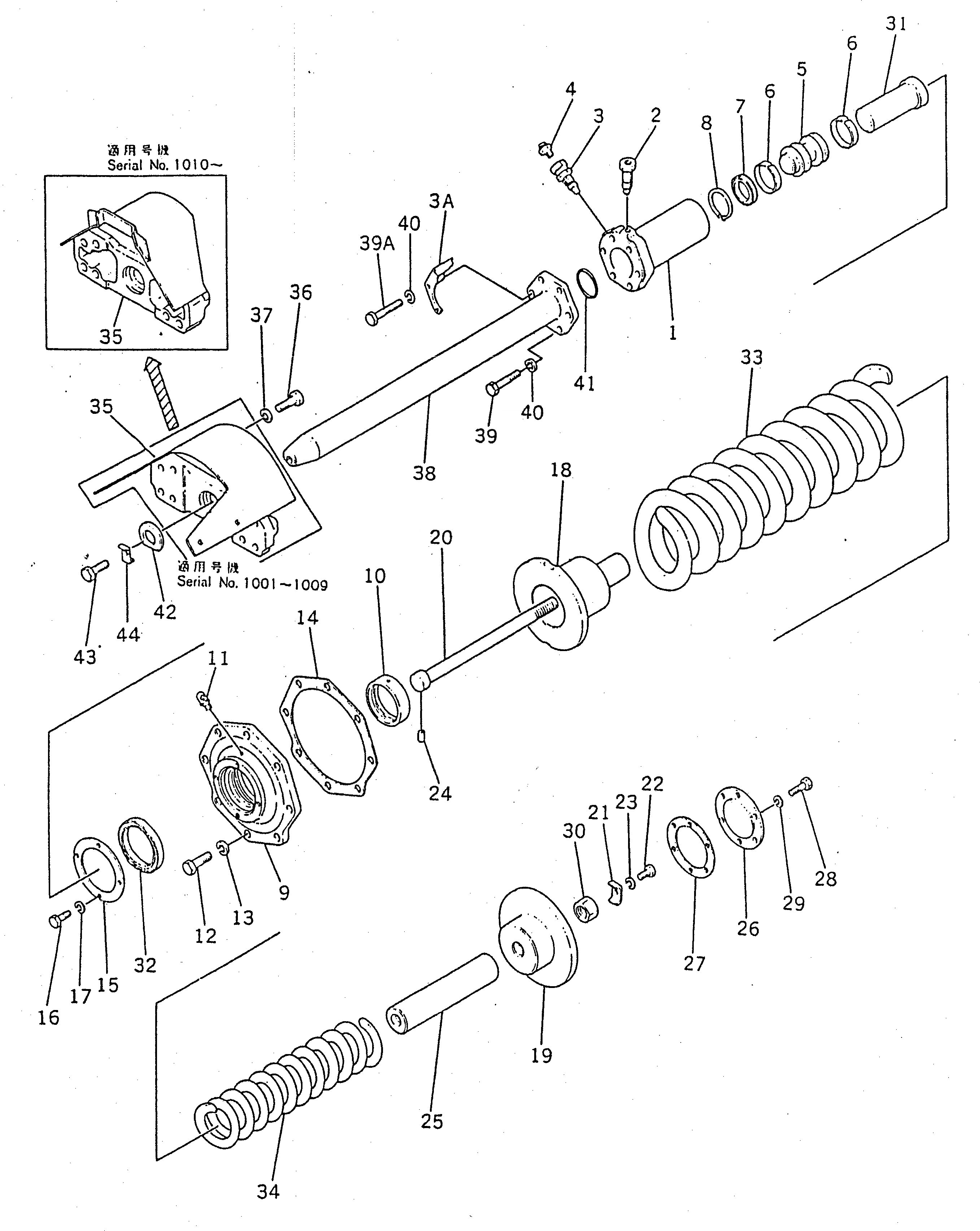 Схема запчастей Komatsu D155S-1 - ПРУЖИНА ГУСЕНИЦЫ