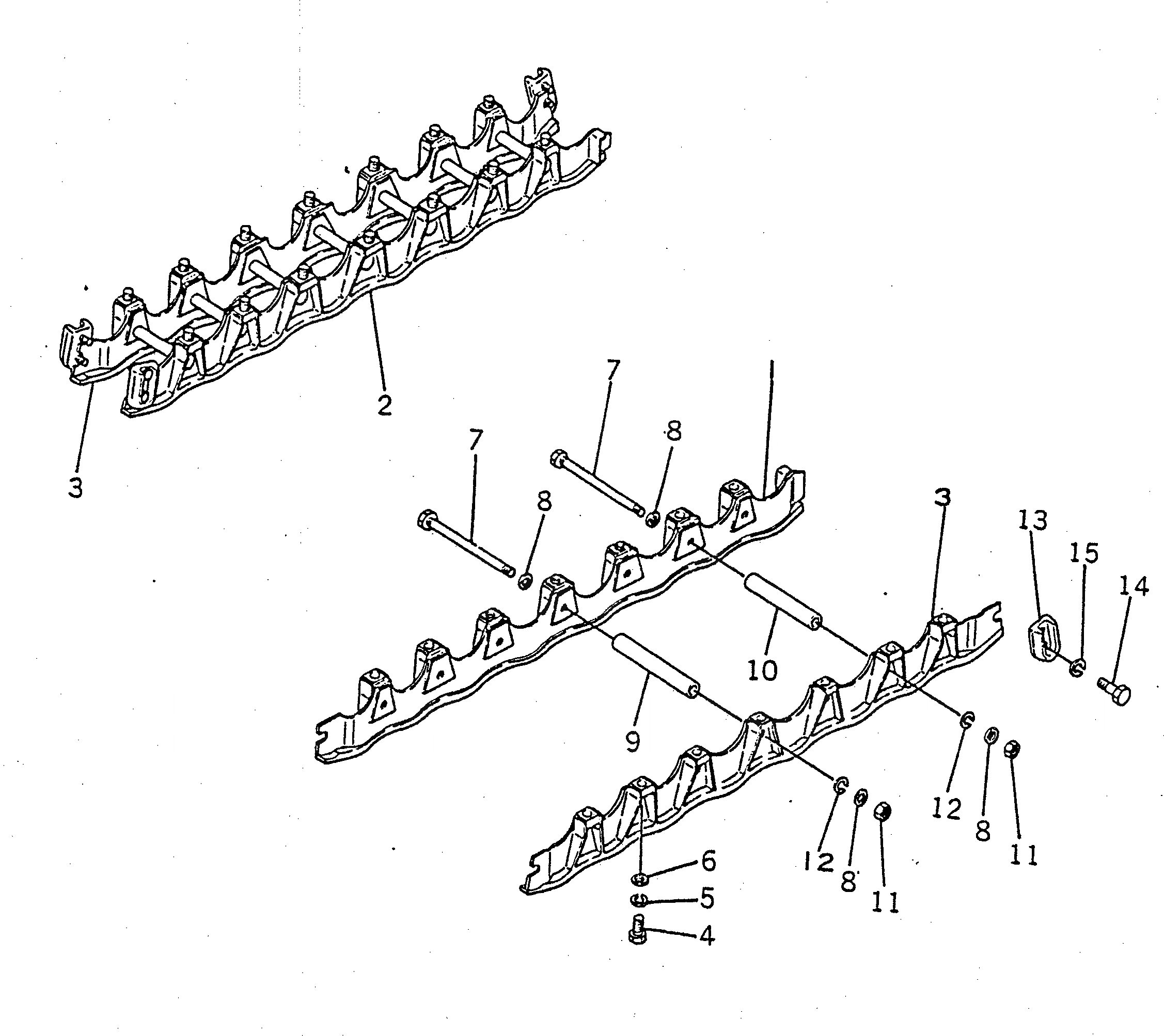 Схема запчастей Komatsu D155S-1 - ЗАЩИТА ОПОРНЫХ КАТКОВ ГУСЕНИЦЫ