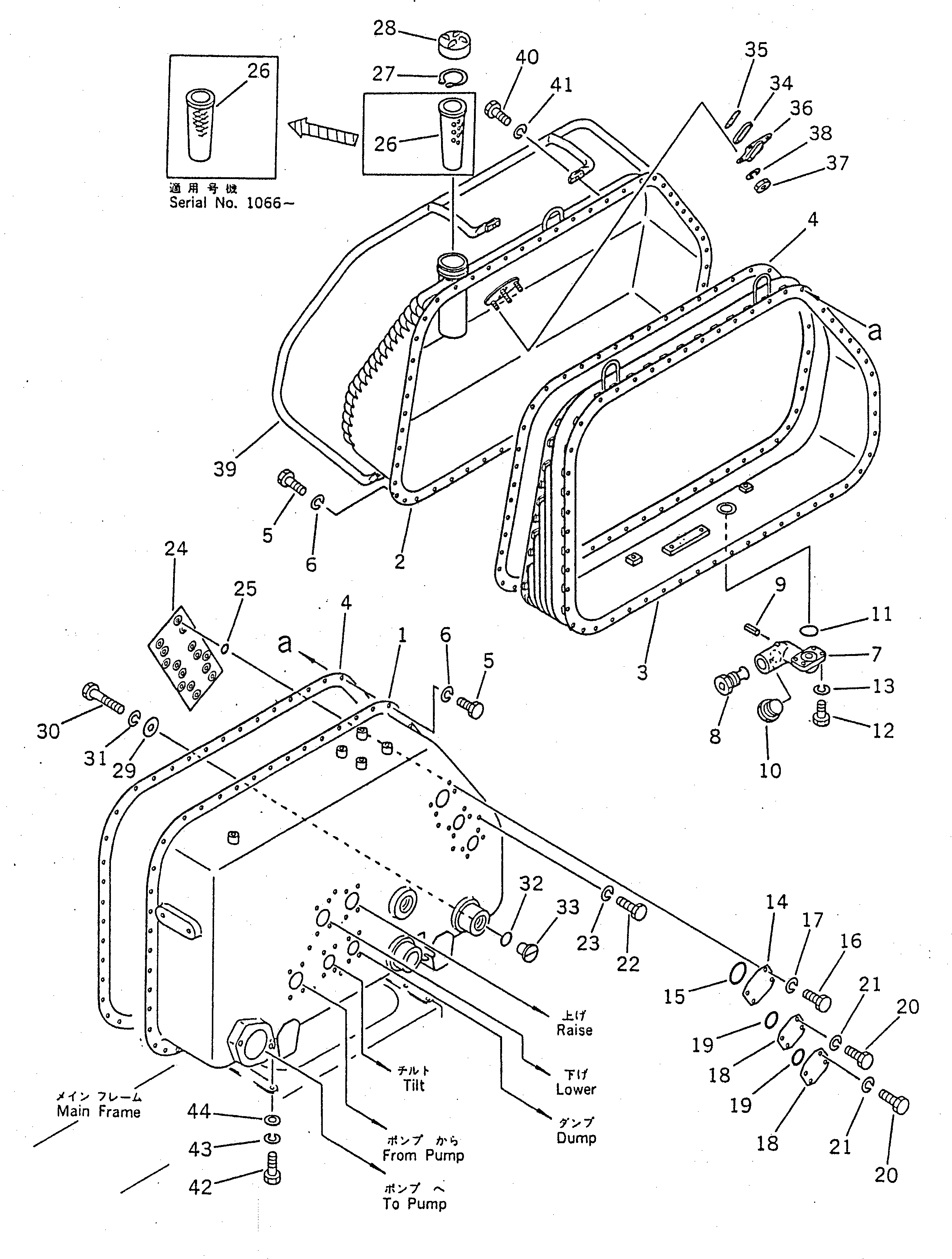 Схема запчастей Komatsu D155S-1 - ГИДР. БАК. (/) УПРАВЛ-Е РАБОЧИМ ОБОРУДОВАНИЕМ