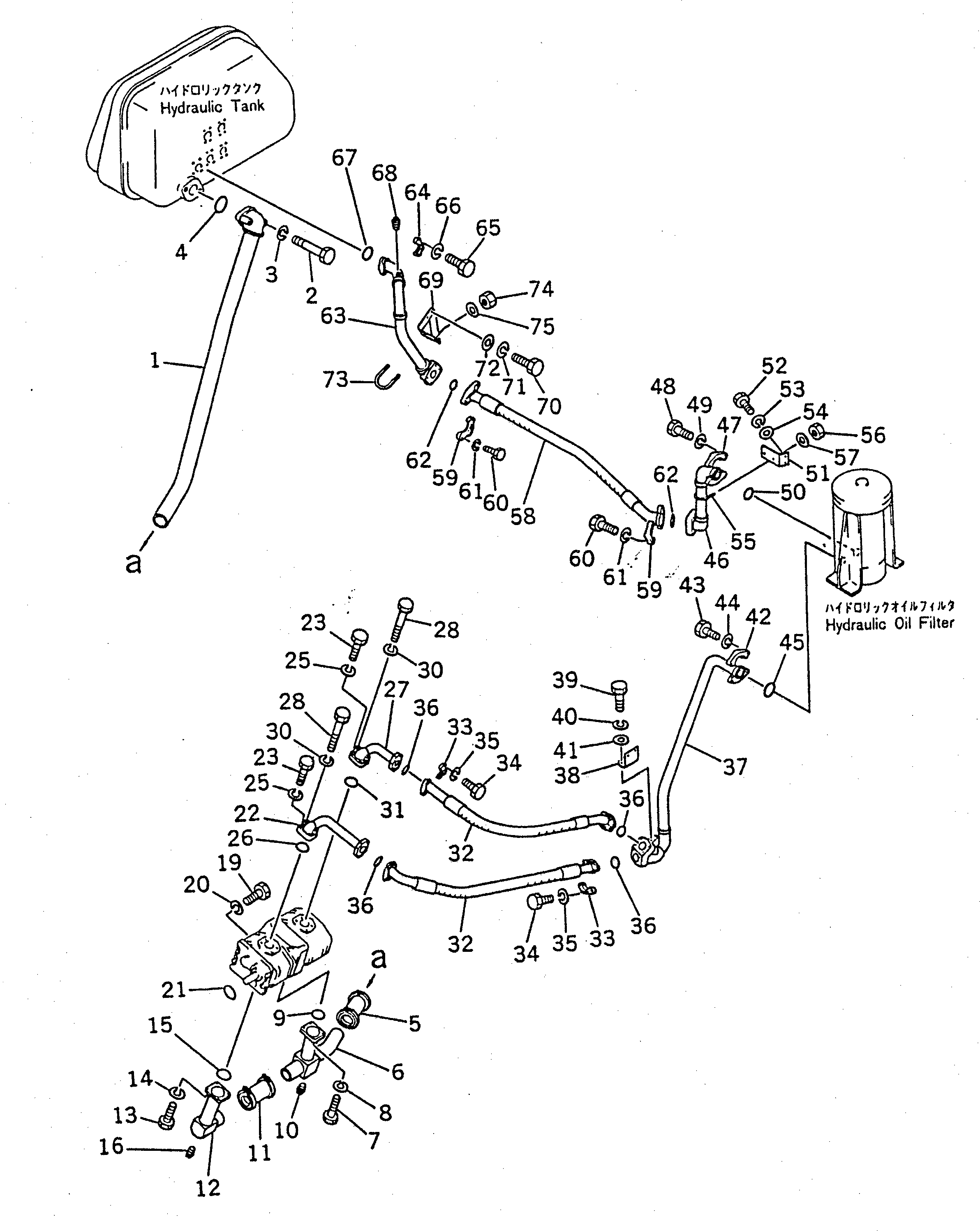 Схема запчастей Komatsu D155S-1 - ГИДРОЛИНИЯ (№-7)(№-) УПРАВЛ-Е РАБОЧИМ ОБОРУДОВАНИЕМ