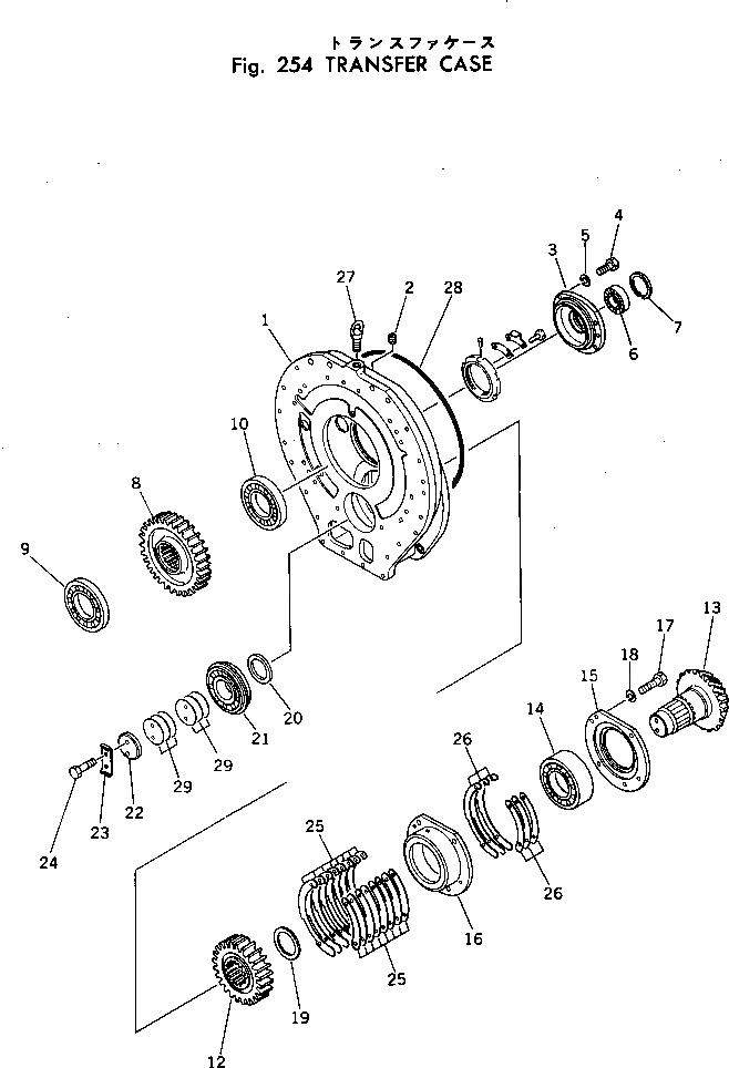 Схема запчастей Komatsu D155W-1 - КОРПУС ПЕРЕДАЧИ ГИДРОТРАНСФОРМАТОР И ТРАНСМИССИЯ