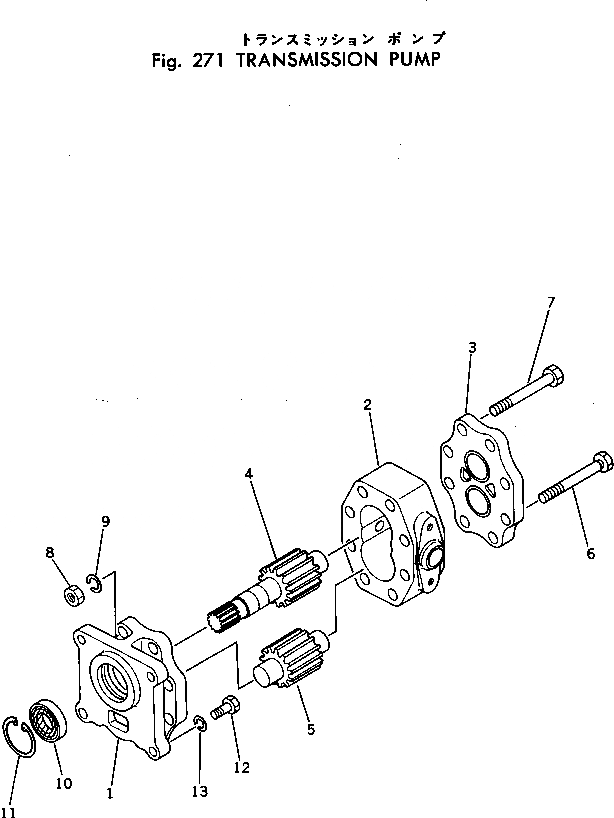 Схема запчастей Komatsu D155W-1 - НАСОС ТРАНСМИССИИ ГИДРОТРАНСФОРМАТОР И ТРАНСМИССИЯ