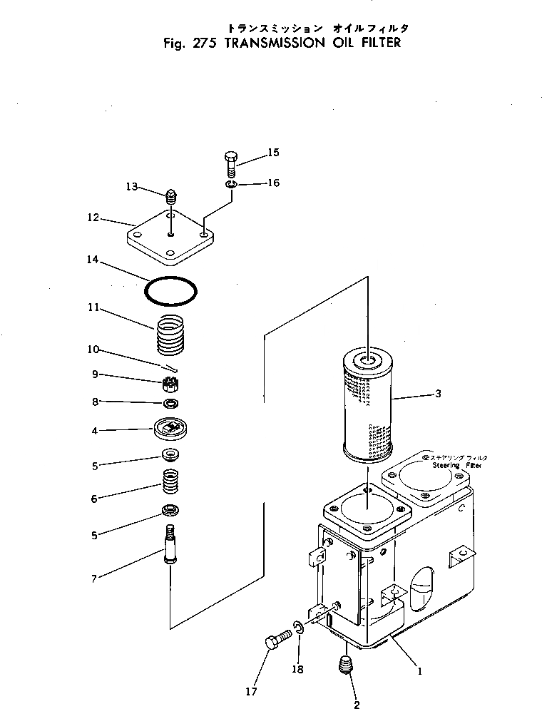 Схема запчастей Komatsu D155W-1 - МАСЛЯНЫЙ ФИЛЬТР ТРАНСМИССИИ ГИДРОТРАНСФОРМАТОР И ТРАНСМИССИЯ